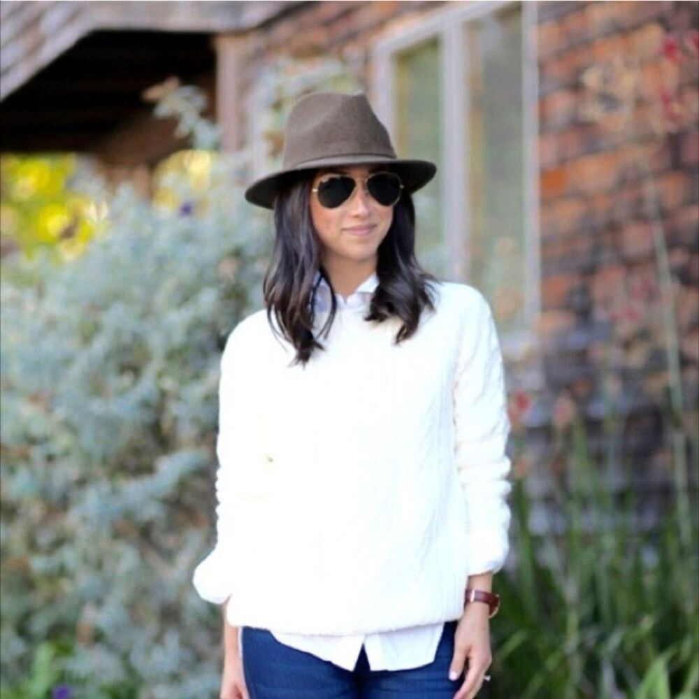 J. Crew Unisex Coco Brown Wool Fedora Hat M